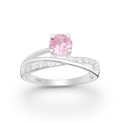 Stříbrný prsten Ruby RŮŽOVÝ