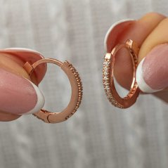 Strieborné náušnice Orbita Rose
