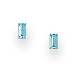 Strieborné náušnice Crystal AQUAMARINE