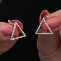 Strieborné náušnice Lina – Zirkónové línie