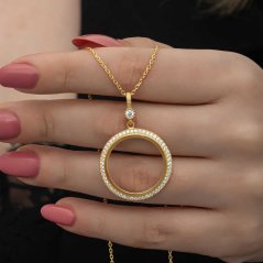 Strieborný náhrdelník Oro – Biele zirkóny