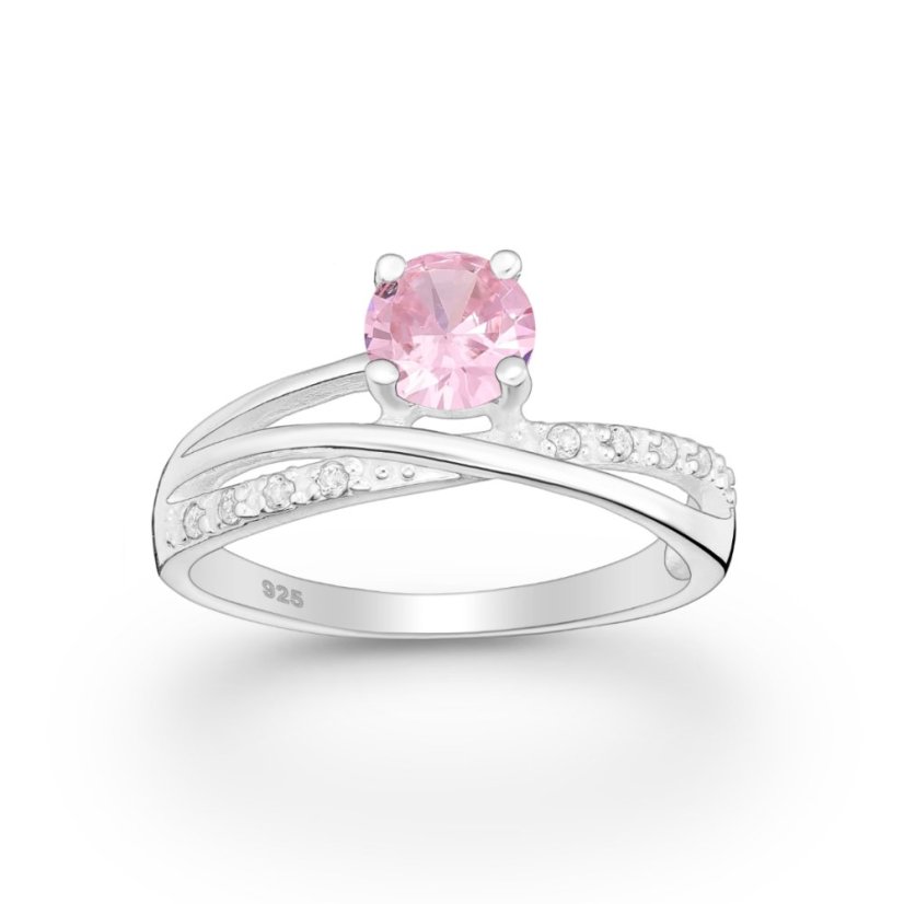 Stříbrný prsten Ruby RŮŽOVÝ