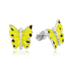Stříbrné dětské náušnice Butterfly ŽLUTÉ