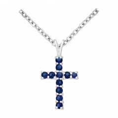 Stříbrný přívěsek Cross MODRÝ