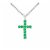 Stříbrný přívěsek Cross ZELENÝ