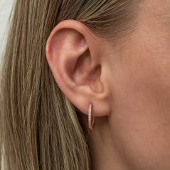 Strieborné náušnice Orbita Rose
