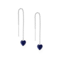 Stříbrné náušnice Jasper MODRÉ