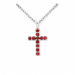 Stříbrný přívěsek Cross ČERVENÝ